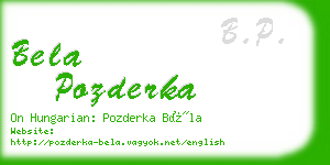 bela pozderka business card